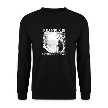 Krampus Maske Krampus Kostüm Kramperl Böser - Unisex Pullover - Schwarz - Vorne - Alina (178cm) & Michal (187cm)