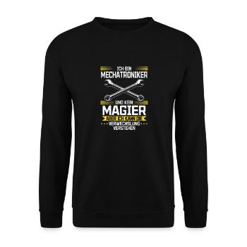KFZ mein Handwerk beherrsche ich meisterhaf - Unisex Pullover - Schwarz - Vorne - Alina (178cm) & Michal (187cm)