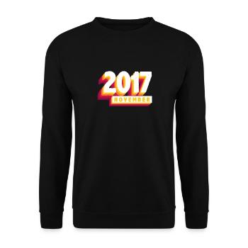 November 2017 6 Jahren Mann Frau Geburtstag - Unisex Pullover - Schwarz - Vorne - Alina (178cm) & Michal (187cm)