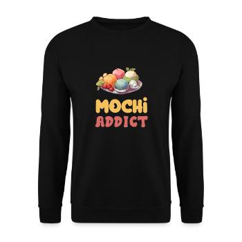 Mochi Japanischer Reiskuchen Süßigkeiten Snack Süßes Mochi - Unisex Pullover - Schwarz - Vorne - Alina (178cm) & Michal (187cm)