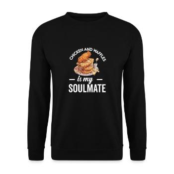 Chicken and Waffles Fried Chicken Wings Lover - Unisex Sweatshirt - black - Front - Alina (178cm) & Michal (187cm)