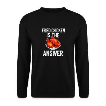 Chicken and Waffles Fried Chicken Wings Lover - Unisex Sweatshirt - black - Front - Alina (178cm) & Michal (187cm)