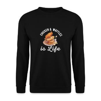 Chicken and Waffles Fried Chicken Wings Lover - Unisex Sweatshirt - black - Front - Alina (178cm) & Michal (187cm)