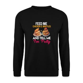 Chicken and Waffles Fried Chicken Wings Lover - Unisex Sweatshirt - black - Front - Alina (178cm) & Michal (187cm)