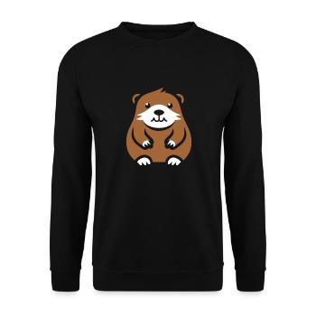 Simple Groundhog - Unisex Sweatshirt - black - Front - Alina (178cm) & Michal (187cm)