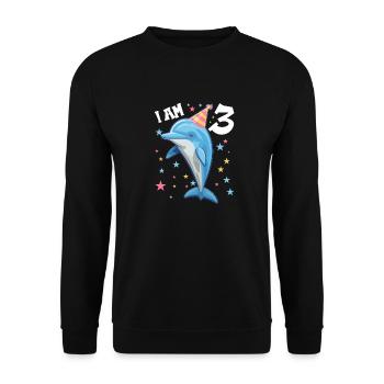 I am 3 years old Dolphins Dolphin 3rd birthday - Unisex Sweatshirt - black - Front - Alina (178cm) & Michal (187cm)