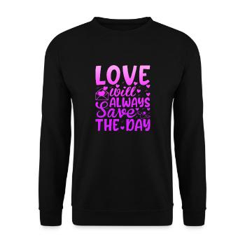 Love me Valentine Happy Valentines Valentines - Unisex Sweatshirt - black - Front - Alina (178cm) & Michal (187cm)