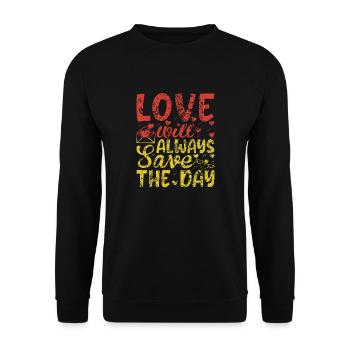 Love me Valentine Happy Valentines Valentines - Unisex Sweatshirt - black - Front - Alina (178cm) & Michal (187cm)