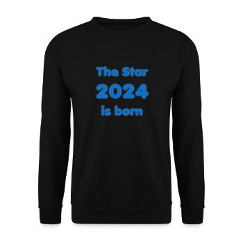 Birth 2024 - Gift - The Star 2024 is born - Unisex Sweatshirt - black - Front - Alina (178cm) & Michal (187cm)