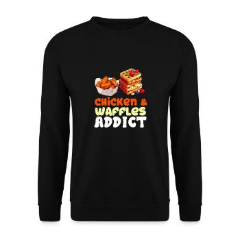 Chicken and Waffles Fried Chicken Wings Lover - Unisex Sweatshirt - black - Front - Alina (178cm) & Michal (187cm)