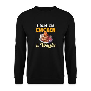 Chicken and Waffles Fried Chicken Wings Lover - Unisex Sweatshirt - black - Front - Alina (178cm) & Michal (187cm)