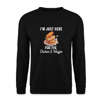 Chicken and Waffles Fried Chicken Wings Lover - Unisex Sweatshirt - black - Front - Alina (178cm) & Michal (187cm)
