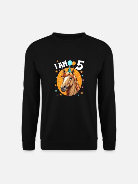 Ich bin 5 Jahre alt Pferde Pferd 5. Geburtstag - Unisex Pullover - Schwarz