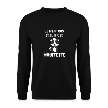 Humour Mouffette - Sweat-shirt Unisexe - noir - Devant - Alina (178cm) & Michal (187cm)