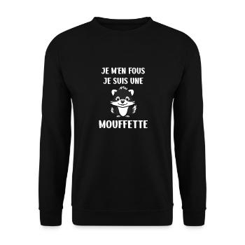 Humour Mouffette - Sweat-shirt Unisexe - noir - Devant - Alina (178cm) & Michal (187cm)