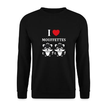 Humour Mouffette - Sweat-shirt Unisexe - noir - Devant - Alina (178cm) & Michal (187cm)