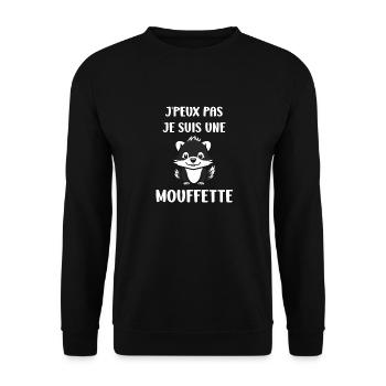 Humour Mouffette - Sweat-shirt Unisexe - noir - Devant - Alina (178cm) & Michal (187cm)