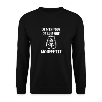 Humour Mouffette - Sweat-shirt Unisexe - noir - Devant - Alina (178cm) & Michal (187cm)
