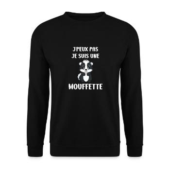 Humour Mouffette - Sweat-shirt Unisexe - noir - Devant - Alina (178cm) & Michal (187cm)