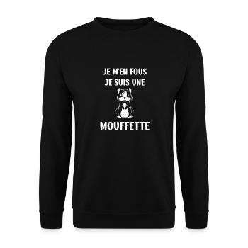 Humour Mouffette - Sweat-shirt Unisexe - noir - Devant - Alina (178cm) & Michal (187cm)
