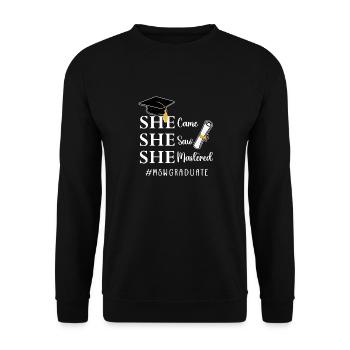 Master Of Social Work Soziale Arbeit Studium - Unisex Pullover - Schwarz - Vorne - Alina (178cm) & Michal (187cm)