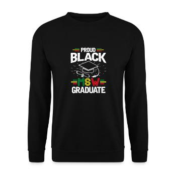 Master Of Social Work Soziale Arbeit Studium - Unisex Pullover - Schwarz - Vorne - Alina (178cm) & Michal (187cm)