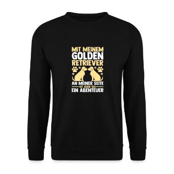 Dog Golden Retriever - Unisex Sweatshirt - black - Front - Alina (178cm) & Michal (187cm)