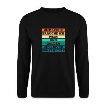 Wein Hund Golden Retriever - Unisex Pullover - Schwarz - Vorne - Alina (178cm) & Michal (187cm)