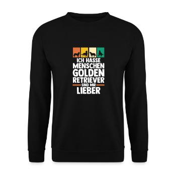 Dog Golden Retriever - Unisex Sweatshirt - black - Front - Alina (178cm) & Michal (187cm)