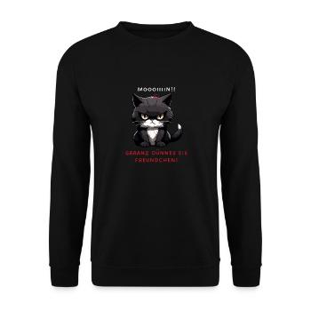 Ganz Dünnes Eis Freundchen - Schwarze Katze - Unisex Pullover - Schwarz - Vorne - Alina (178cm) & Michal (187cm)