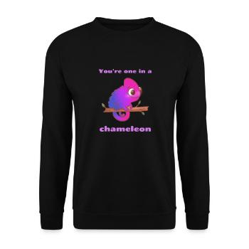 You're one in a chameleon, funny cute valentine's - Unisex Sweatshirt - black - Front - Alina (178cm) & Michal (187cm)