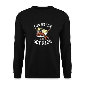 Fish And Rice Are Soy Nice 2Fish And Rice Are Soy - Unisex Sweatshirt - black - Front - Alina (178cm) & Michal (187cm)