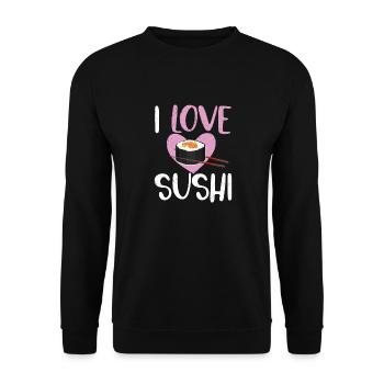 J’aime les sushis 2J’aime les sushis Cuisine japonaise Japonaise - Sweat-shirt Unisexe - noir - Devant - Alina (178cm) & Michal (187cm)