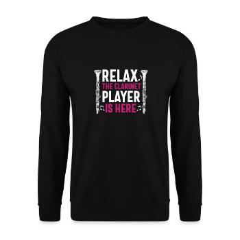Klarinettenspieler für Mädchen Frauen Tochter Lustig - Unisex Pullover - Schwarz - Vorne - Alina (178cm) & Michal (187cm)