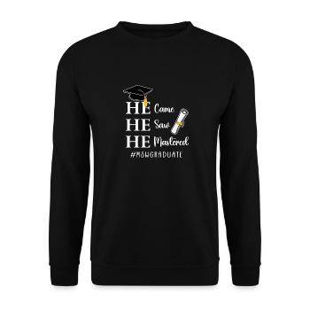 Master Of Social Work Soziale Arbeit Studium - Unisex Pullover - Schwarz - Vorne - Alina (178cm) & Michal (187cm)