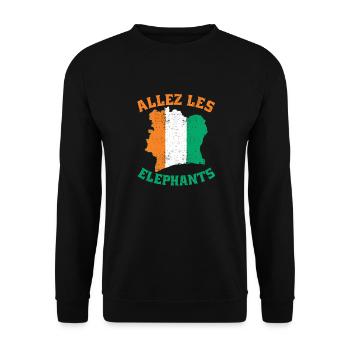 Les Elephants Maillot Football Côte D'ivoire 2024 - Sweat-shirt Unisexe - noir - Devant - Alina (178cm) & Michal (187cm)
