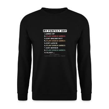 Vêtements de jeu Perfect Day - Vintage Gamer pour - Sweat-shirt Unisexe - noir - Devant - Alina (178cm) & Michal (187cm)
