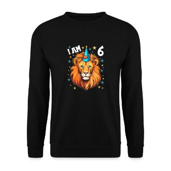 J’ai 6 ans Lion Lion 6e anniversaire - Sweat-shirt Unisexe - noir - Devant - Alina (178cm) & Michal (187cm)