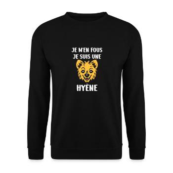 hyène - Sweat-shirt Unisexe - noir - Devant - Alina (178cm) & Michal (187cm)