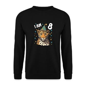 I'm 8 Years Old Leopard Leopard 8th Birthday - Unisex Sweatshirt - black - Front - Alina (178cm) & Michal (187cm)