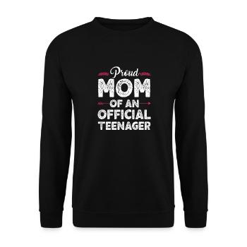 Chemise officielle de maman adolescente 13e fête d’anniversaire - Sweat-shirt Unisexe - noir - Devant - Alina (178cm) & Michal (187cm)