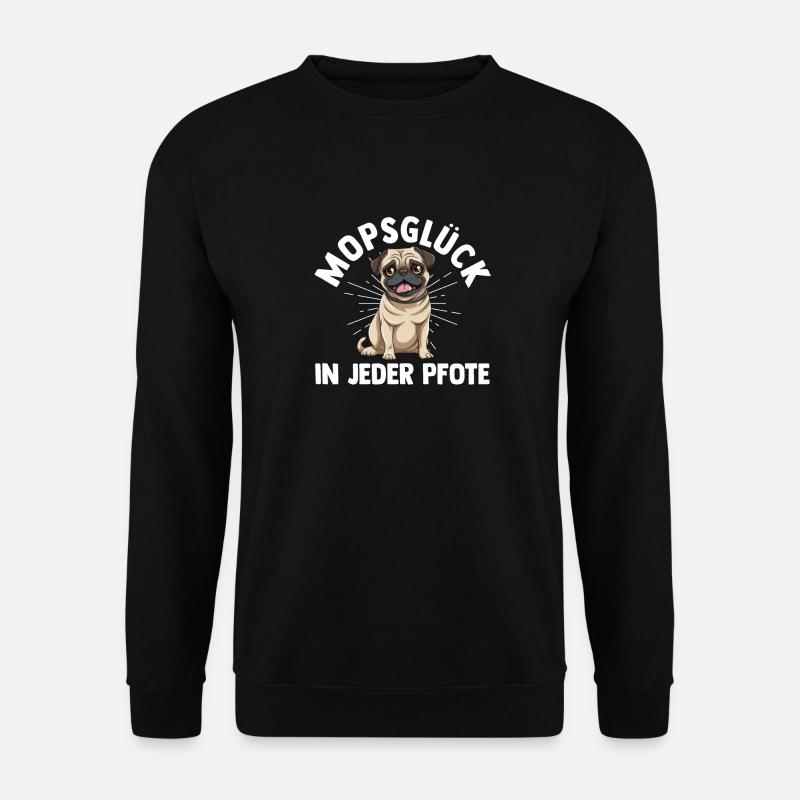 Hund Mops - Unisex Pullover - Schwarz