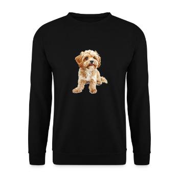 Maltipoo Chien Race Animal Mignon Drôle Graphique - Sweat-shirt Unisexe - noir - Devant - Alina (178cm) & Michal (187cm)