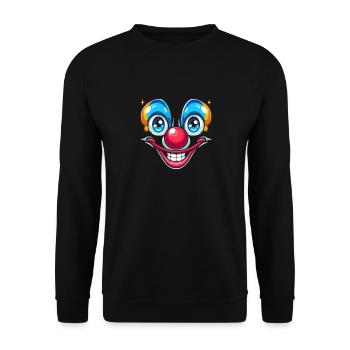 Pure carnival joy: clown face for fun - Unisex Sweatshirt - black - Front - Alina (178cm) & Michal (187cm)