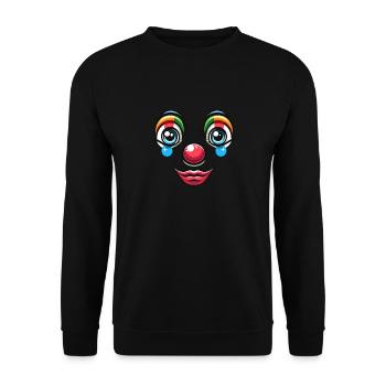 Pure carnival joy: clown face for fun - Unisex Sweatshirt - black - Front - Alina (178cm) & Michal (187cm)