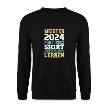 Meister 2024 Geschenk Meisterbrief - Unisex Pullover - Schwarz - Vorne - Alina (178cm) & Michal (187cm)