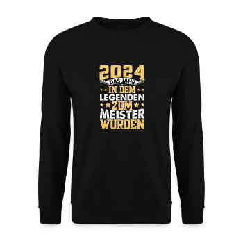 Meister Meisterbrief Meistertitel 2024 - Unisex Pullover - Schwarz - Vorne - Alina (178cm) & Michal (187cm)
