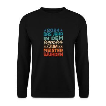 Legende Meister 2024 Meistertitel - Unisex Pullover - Schwarz - Vorne - Alina (178cm) & Michal (187cm)