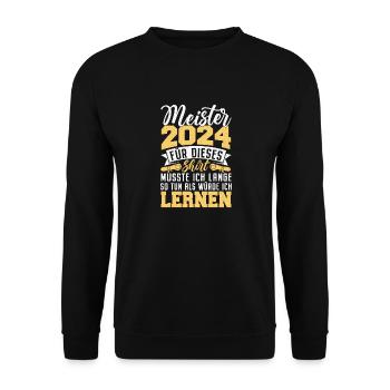 Meister 2024 Abschluss Meistertitel - Unisex Pullover - Schwarz - Vorne - Alina (178cm) & Michal (187cm)