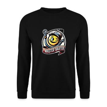 Cheeky Master Baiter Fishing Cartoon T-Shirt - Unisex Sweatshirt - black - Front - Alina (178cm) & Michal (187cm)